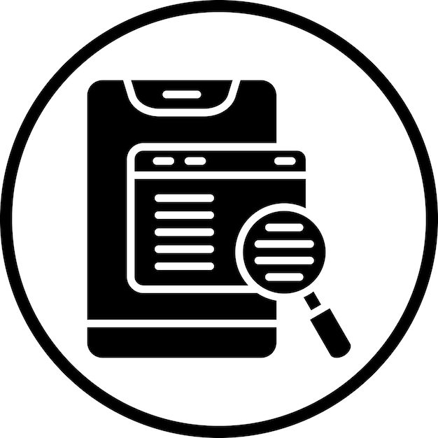 Diseño vectorial Estilo de icono de investigación en Internet