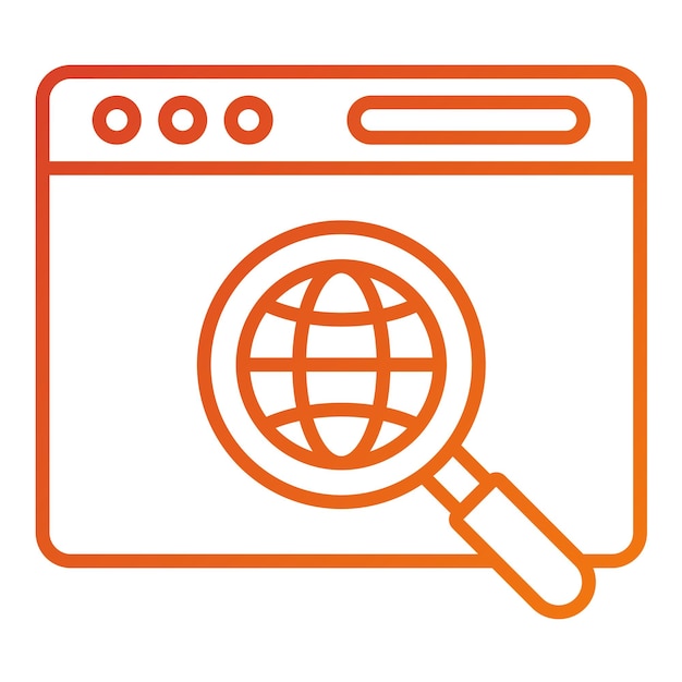 Diseño vectorial Estilo de icono de investigación en Internet