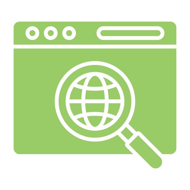 Diseño vectorial Estilo de icono de investigación en Internet