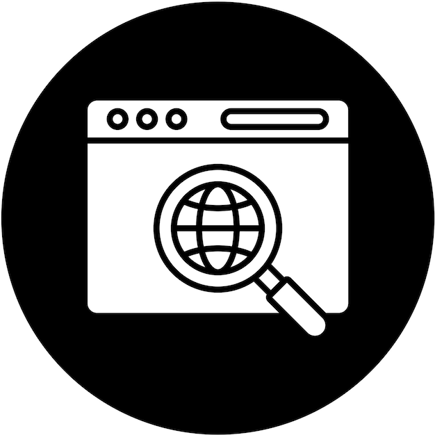 Diseño vectorial Estilo de icono de investigación en Internet