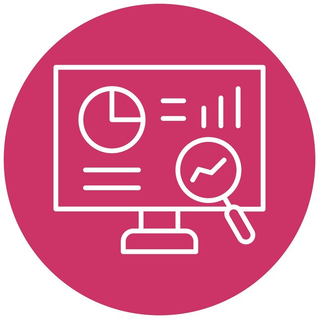 Diseño vectorial Estilo de icono de investigación de mercado