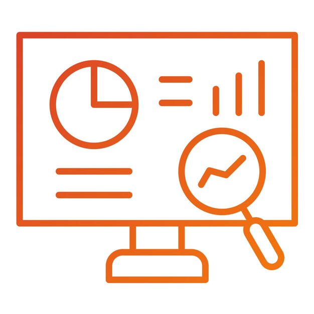Diseño vectorial Estilo de icono de investigación de mercado