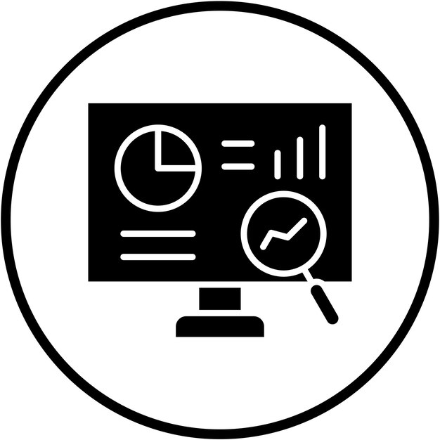Diseño vectorial Estilo de icono de investigación de mercado