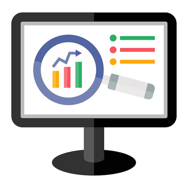 Diseño vectorial Estilo de icono de investigación de mercado