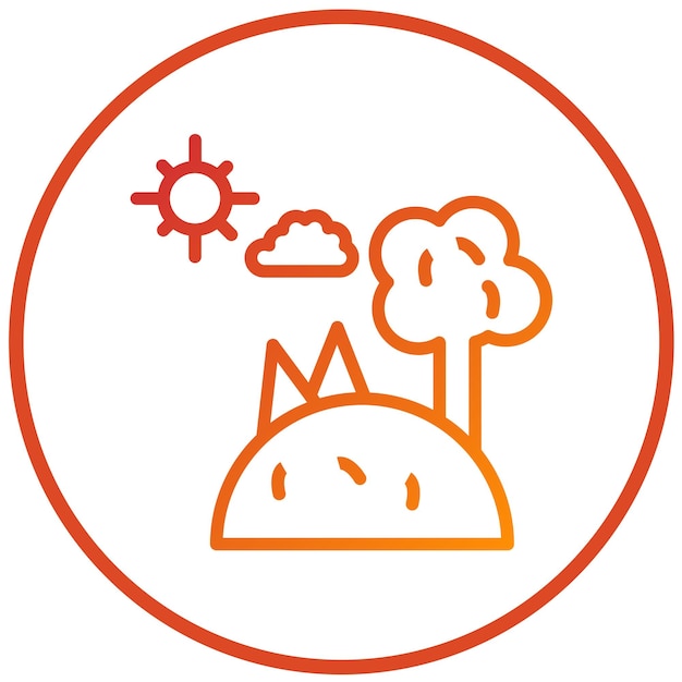 Diseño vectorial Estilo de icono de la isla