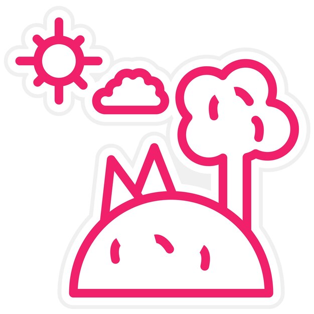 Diseño vectorial Estilo de icono de la isla