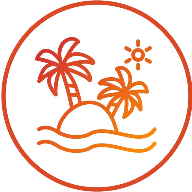 Diseño vectorial Estilo de icono de la isla