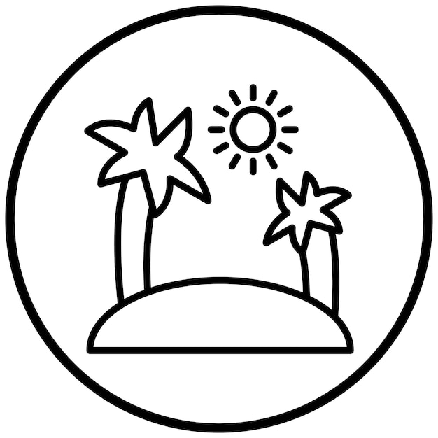 Diseño vectorial Estilo de icono de la isla