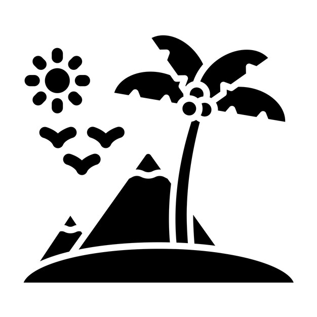 Diseño vectorial Estilo de icono de la isla