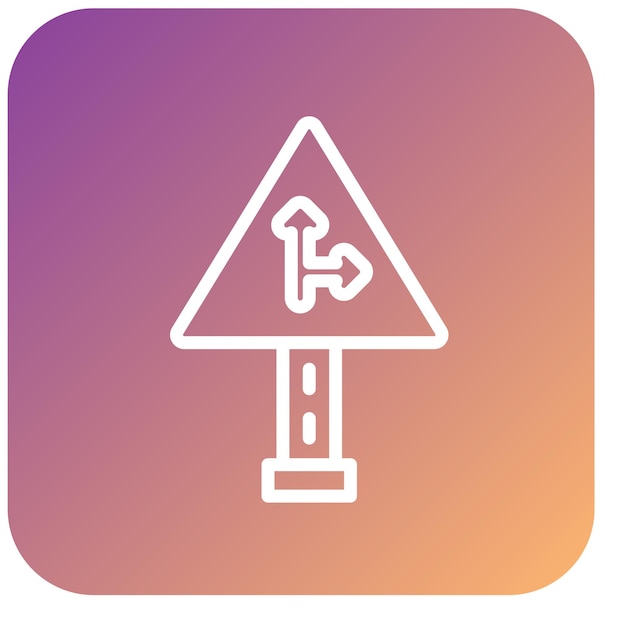Diseño vectorial Estilo del icono izquierdo del lado de la carretera
