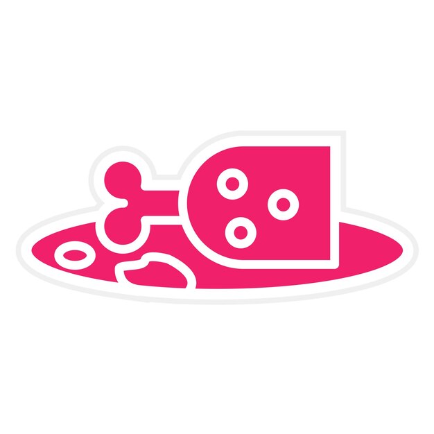 Diseño vectorial de estilo de icono de jamón cocido