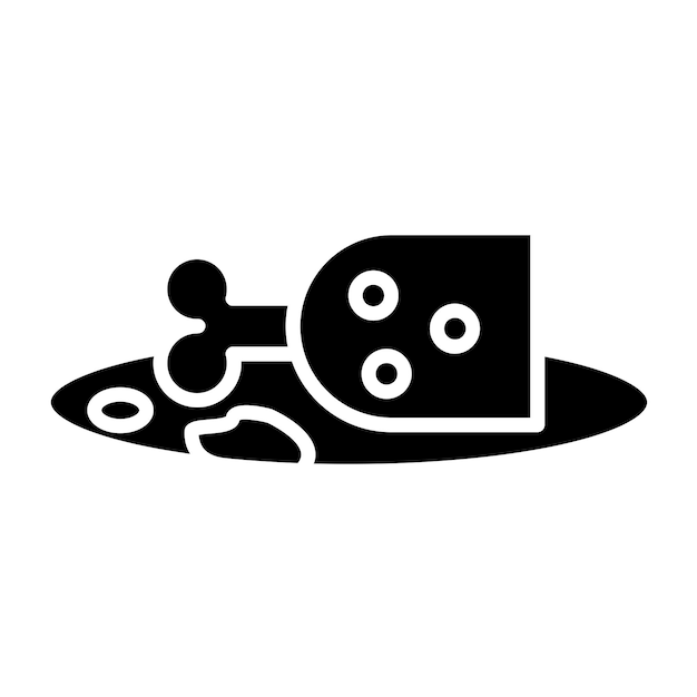 Diseño vectorial de estilo de icono de jamón cocido