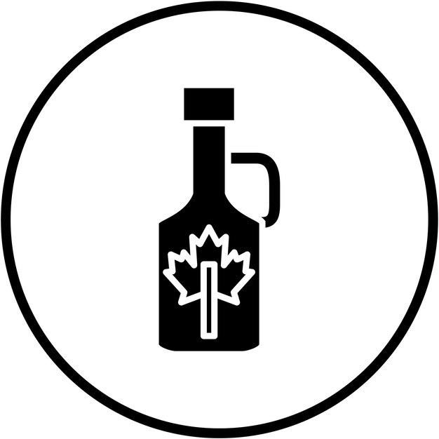 Diseño vectorial Estilo del icono del jarabe de arce