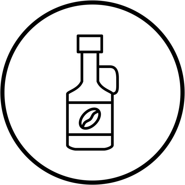 Diseño vectorial del estilo del icono del jarabe de café