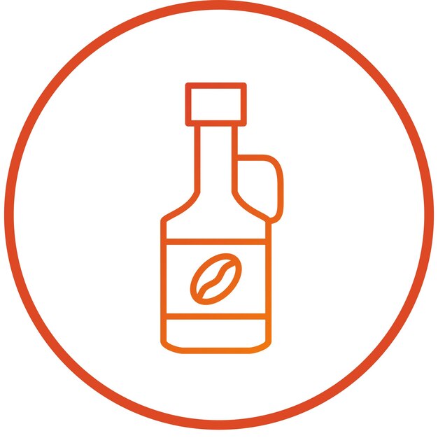 Diseño vectorial del estilo del icono del jarabe de café