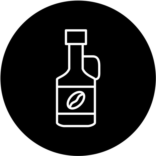 Diseño vectorial del estilo del icono del jarabe de café