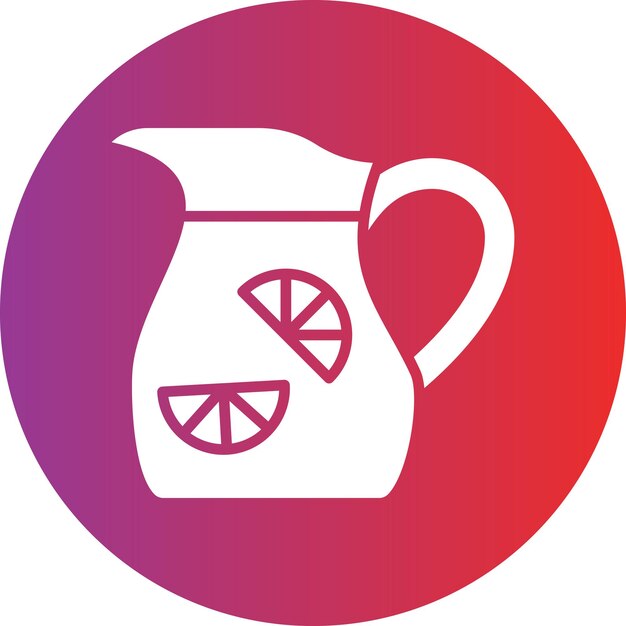 Diseño vectorial del estilo del icono de la jarra de limonada
