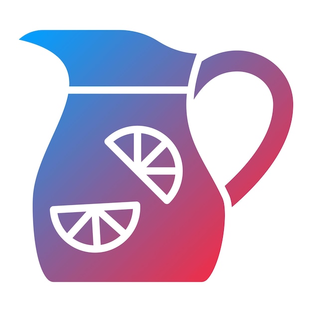 Diseño vectorial del estilo del icono de la jarra de limonada