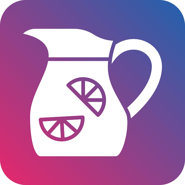 Diseño vectorial del estilo del icono de la jarra de limonada