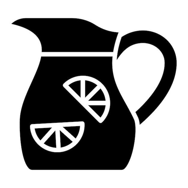 Diseño vectorial del estilo del icono de la jarra de limonada