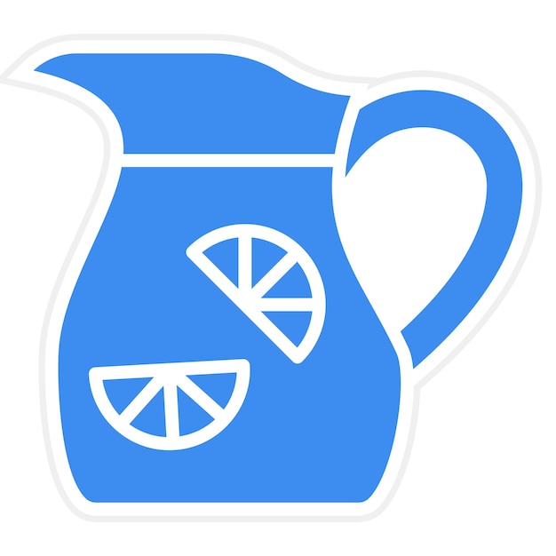Diseño vectorial del estilo del icono de la jarra de limonada