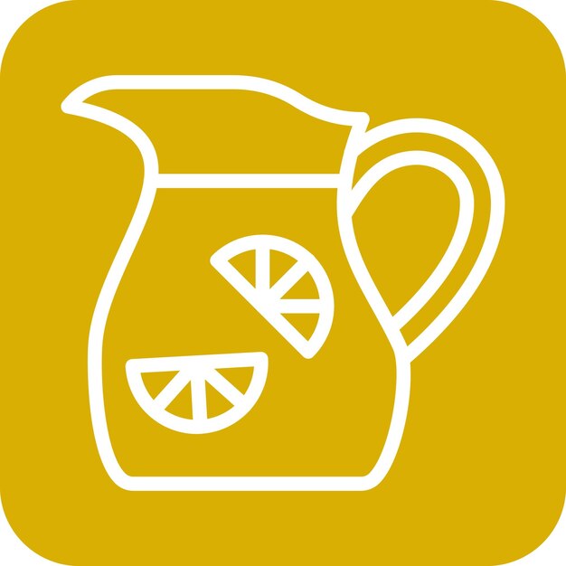 Diseño vectorial del estilo del icono de la jarra de limonada