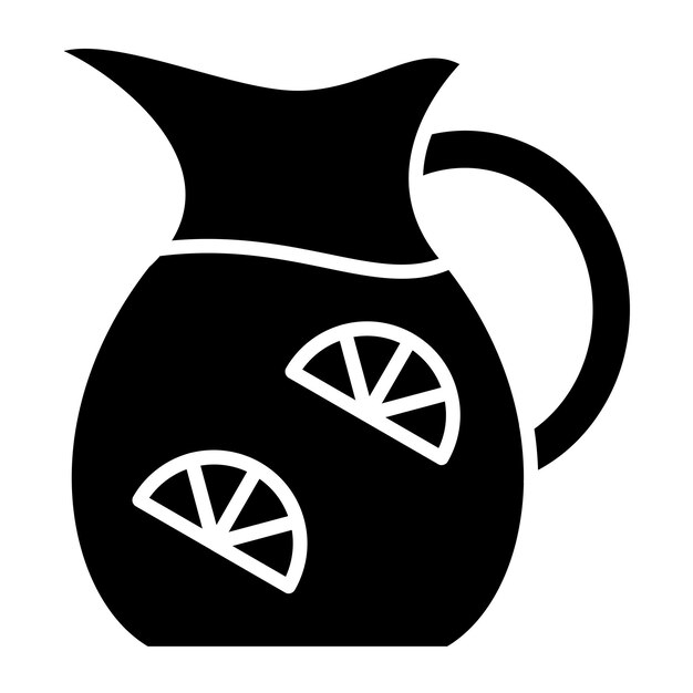 Diseño vectorial del estilo del icono de la jarra de limonada