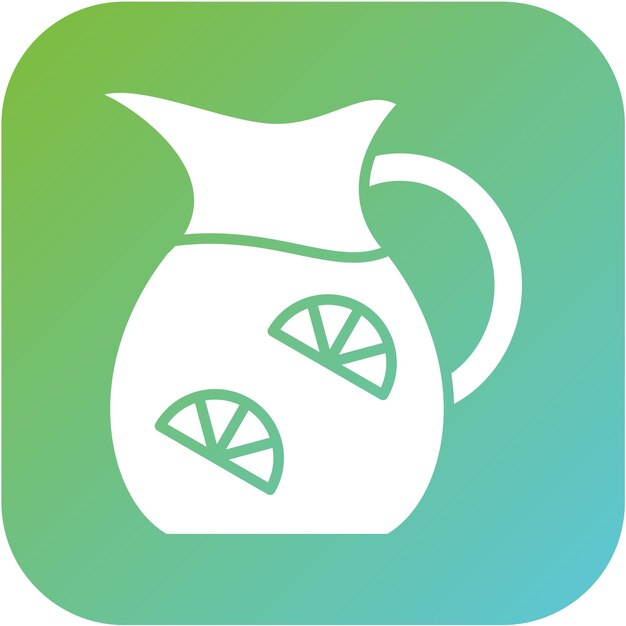 Diseño vectorial del estilo del icono de la jarra de limonada