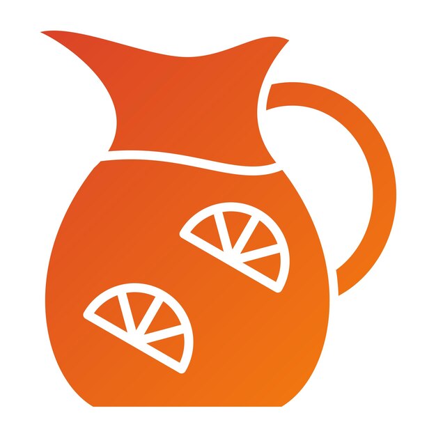 Diseño vectorial del estilo del icono de la jarra de limonada