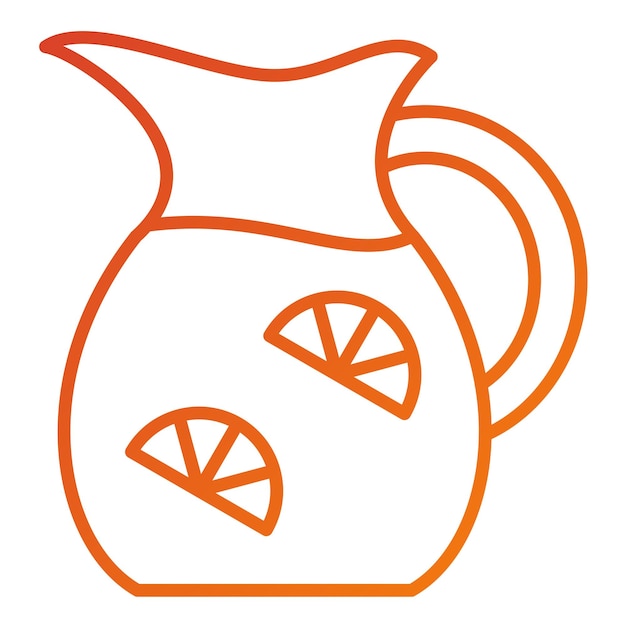 Diseño vectorial del estilo del icono de la jarra de limonada