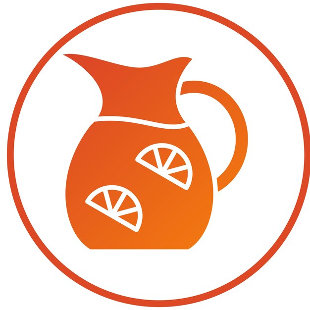 Diseño vectorial del estilo del icono de la jarra de limonada