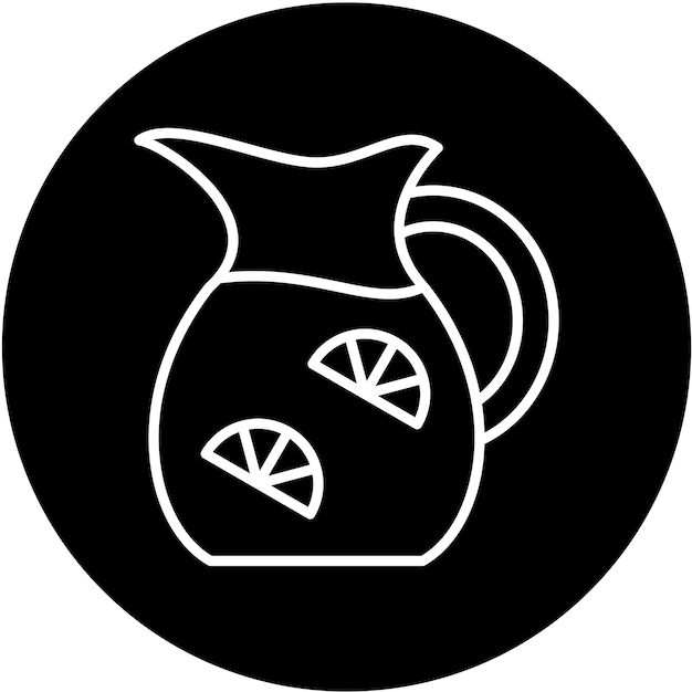 Diseño vectorial del estilo del icono de la jarra de limonada