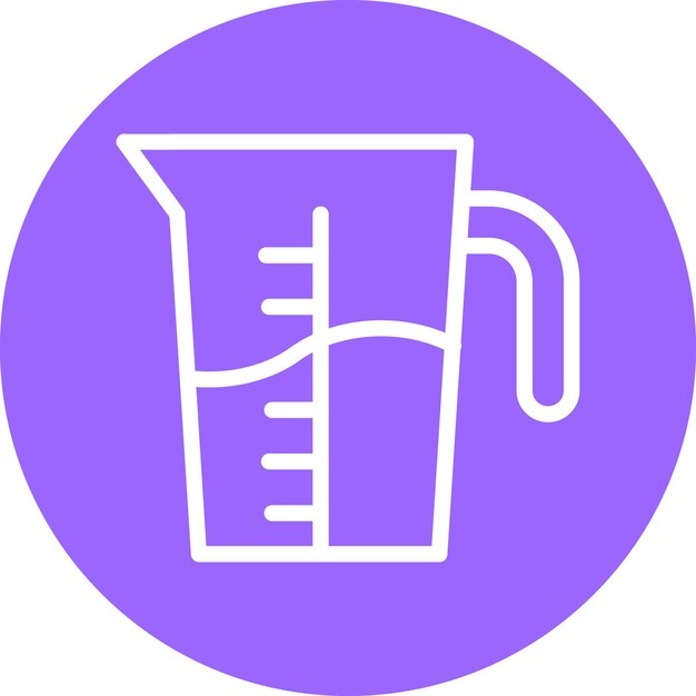 Diseño vectorial Estilo del icono de la jarra de medición