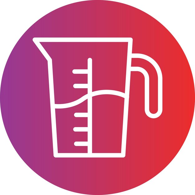 Diseño vectorial Estilo del icono de la jarra de medición