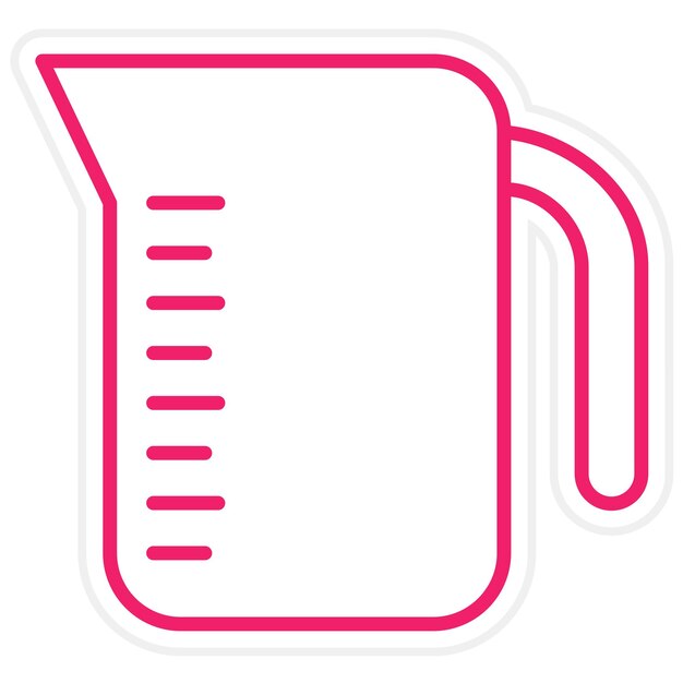 Diseño vectorial Estilo del icono de la jarra de medición