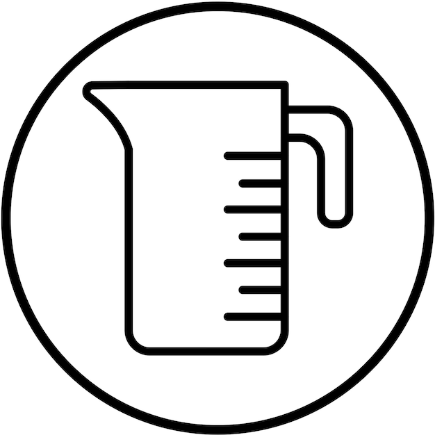 Diseño vectorial Estilo del icono de la jarra de medición