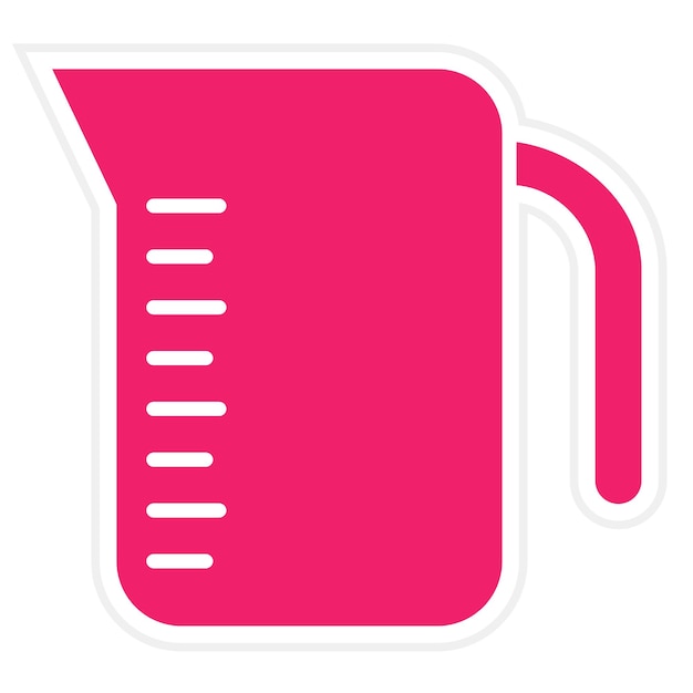 Diseño vectorial Estilo del icono de la jarra de medición