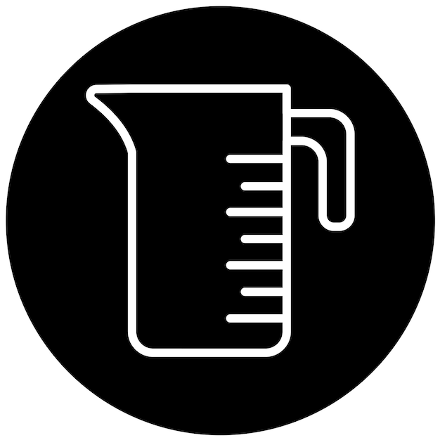 Diseño vectorial Estilo del icono de la jarra de medición