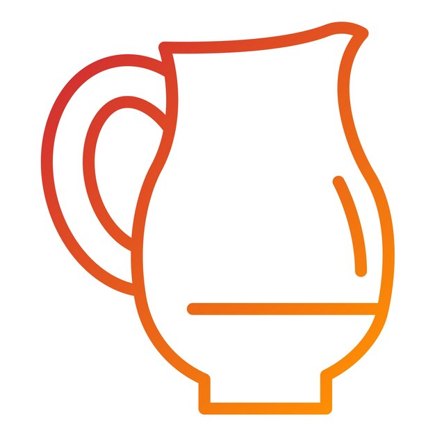 Diseño vectorial del estilo del icono de la jarra