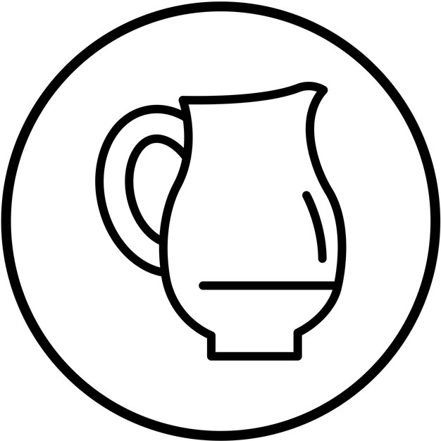 Diseño vectorial del estilo del icono de la jarra