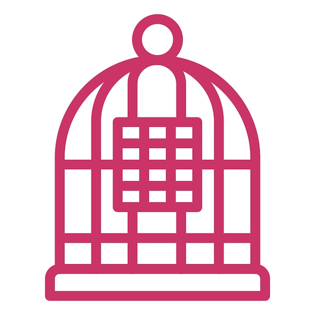 Diseño vectorial del estilo del icono de la jaula de pájaros