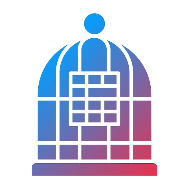 Diseño vectorial del estilo del icono de la jaula de pájaros