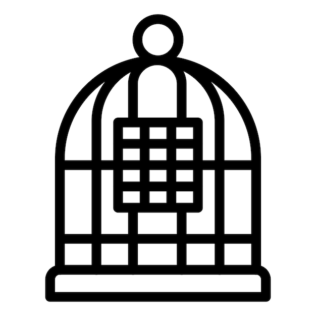Diseño vectorial del estilo del icono de la jaula de pájaros