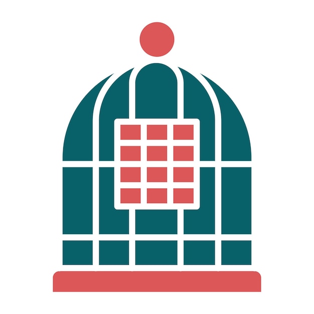 Diseño vectorial del estilo del icono de la jaula de pájaros