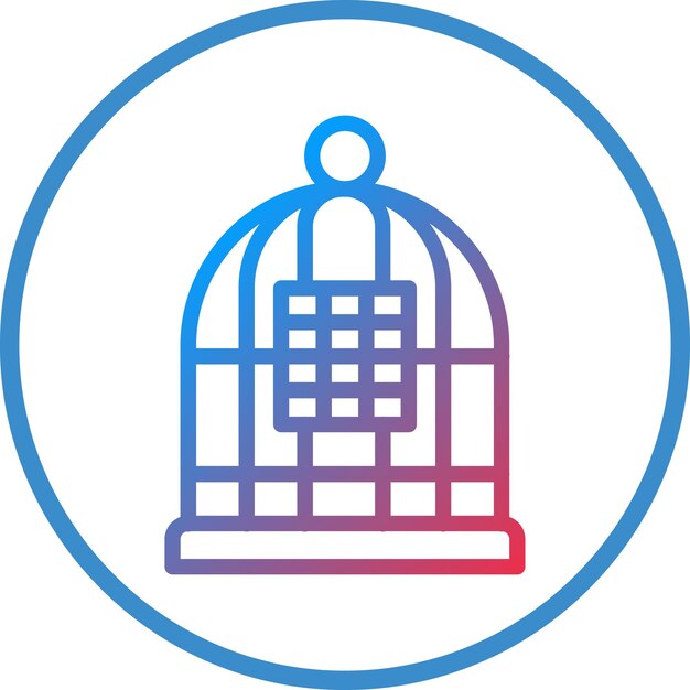 Diseño vectorial del estilo del icono de la jaula de pájaros