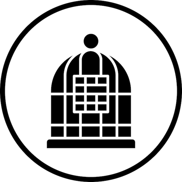 Diseño vectorial del estilo del icono de la jaula de pájaros