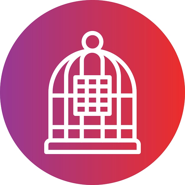 Diseño vectorial del estilo del icono de la jaula de pájaros