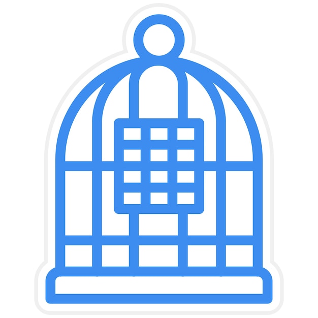 Diseño vectorial del estilo del icono de la jaula de pájaros