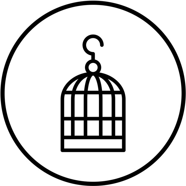 Diseño vectorial del estilo del icono de la jaula de pájaros