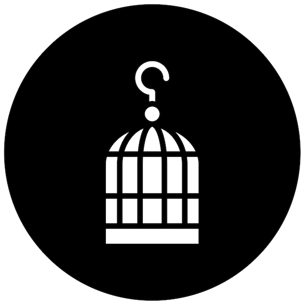 Diseño vectorial del estilo del icono de la jaula de pájaros